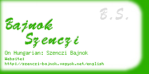 bajnok szenczi business card